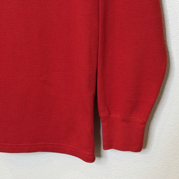 Polo Ralph Lauren Sleep Shirt Mens Sz Large Red 100% Cotton Long Sleeve Thermal - Picture 3 of 6